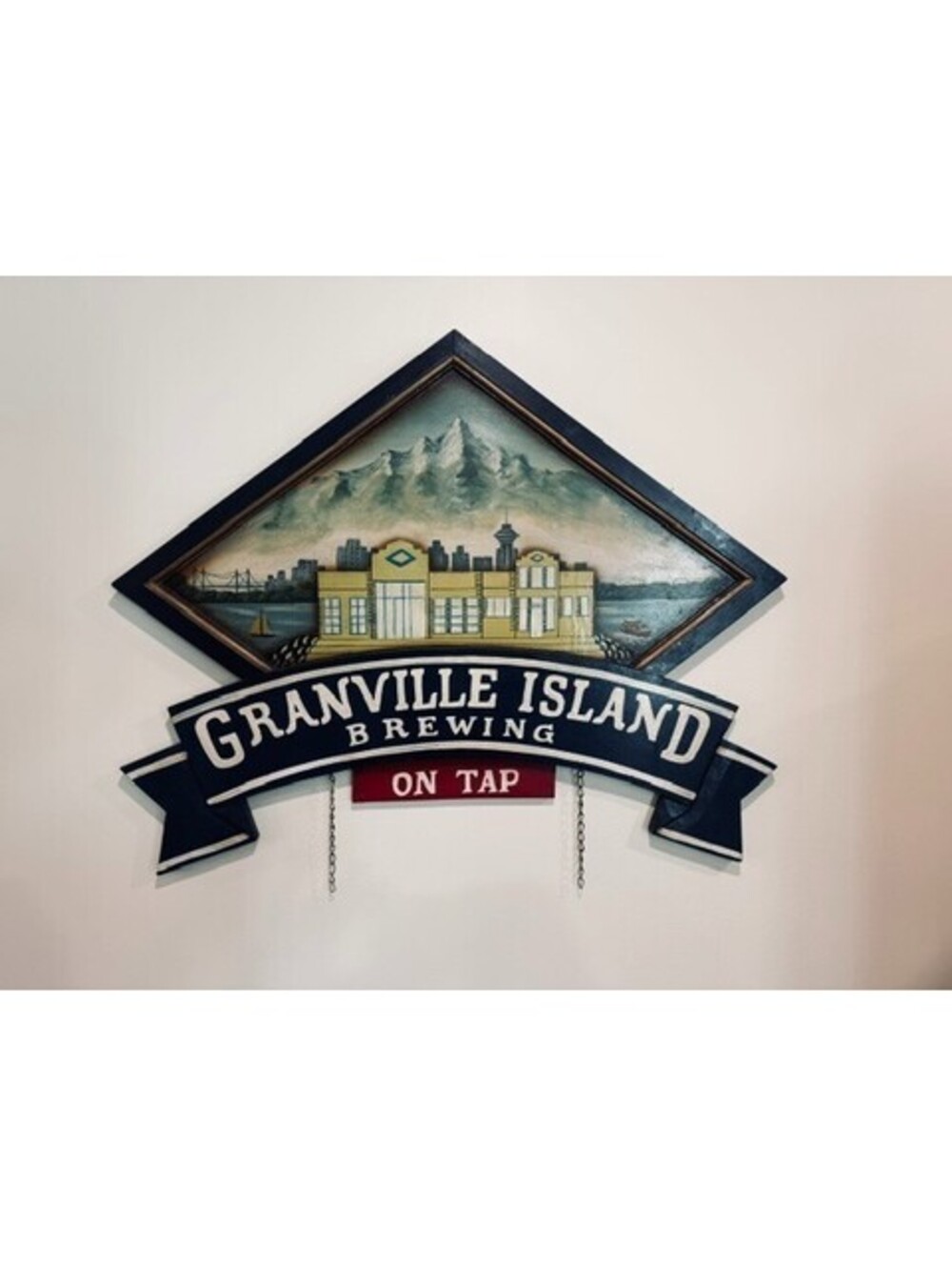 Vintage Granville Island Brewing On Tap Wood Pub Sign Vancouver BC Craft Beer